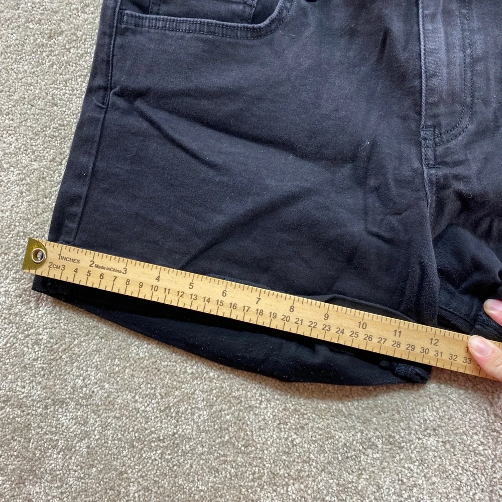 Vans Boyfriend Shorts Womens 13/31 Black Denim Rolled Hem Outdoor‎ Summer